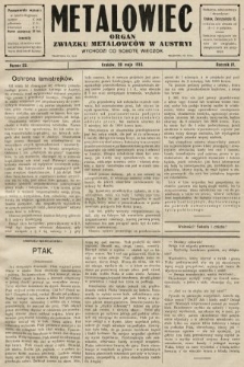 Metalowiec : organ Związku Metalowców w Austryi. R. 4. 1910, nr 22