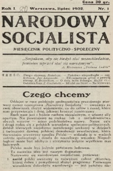 Narodowy Socjalista : miesięcznik polityczno-społeczny. 1932, nr 1