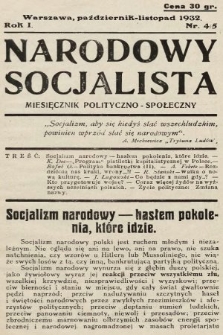 Narodowy Socjalista : miesięcznik polityczno-społeczny. 1932, nr 4