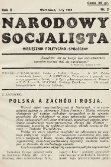 Narodowy Socjalista : miesięcznik polityczno-społeczny. 1933, nr 2