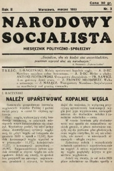 Narodowy Socjalista : miesięcznik polityczno-społeczny. 1933, nr 3