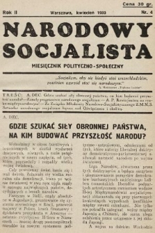 Narodowy Socjalista : miesięcznik polityczno-społeczny. 1933, nr 4