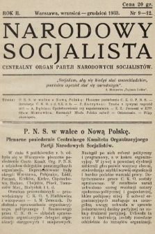 Narodowy Socjalista : miesięcznik Centralny organ Partii Narodowych Socjalistów. 1933, nr 9