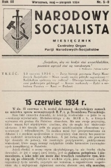 Narodowy Socjalista : miesięcznik Centralny organ Partii Narodowych Socjalistów. 1934, nr 5-8