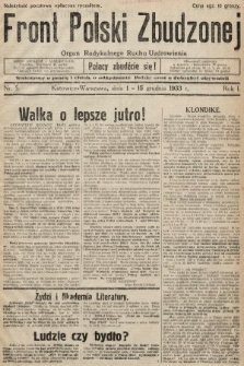 Front Polski Zbudzonej : organ Radykalnego Ruchu Uzdrowienia. 1933, nr 5