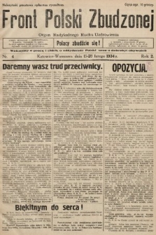 Front Polski Zbudzonej : organ Radykalnego Ruchu Uzdrowienia. 1934, nr 4