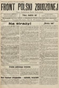 Front Polski Zbudzonej : organ Radykalnego Ruchu Uzdrowienia. 1934, nr 8