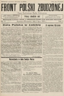 Front Polski Zbudzonej : organ Radykalnego Ruchu Uzdrowienia. 1934, nr 13