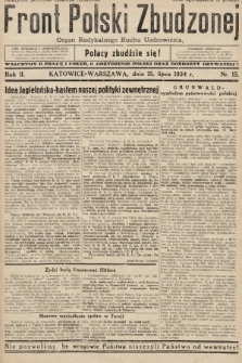 Front Polski Zbudzonej : organ Radykalnego Ruchu Uzdrowienia. 1934, nr 15