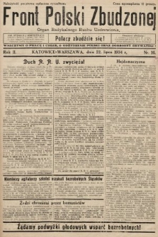 Front Polski Zbudzonej : organ Radykalnego Ruchu Uzdrowienia. 1934, nr 16