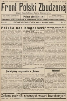 Front Polski Zbudzonej : organ Radykalnego Ruchu Uzdrowienia. 1934, nr 17