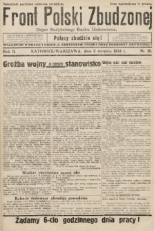 Front Polski Zbudzonej : organ Radykalnego Ruchu Uzdrowienia. 1934, nr 18