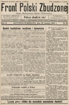 Front Polski Zbudzonej : organ Radykalnego Ruchu Uzdrowienia. 1934, nr 21