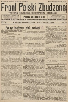Front Polski Zbudzonej : tygodnik polityczny, gospodarczy i literacki. 1934, nr 25