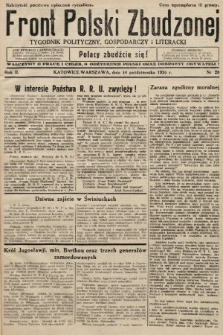Front Polski Zbudzonej : tygodnik polityczny, gospodarczy i literacki. 1934, nr 28