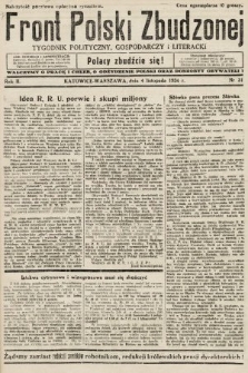 Front Polski Zbudzonej : tygodnik polityczny, gospodarczy i literacki. 1934, nr 31