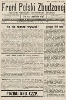 Front Polski Zbudzonej : tygodnik polityczny, gospodarczy i literacki. 1934, nr 32