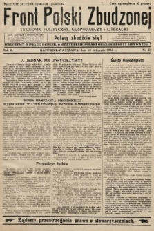 Front Polski Zbudzonej : tygodnik polityczny, gospodarczy i literacki. 1934, nr 33
