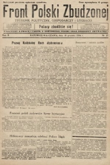 Front Polski Zbudzonej : tygodnik polityczny, gospodarczy i literacki. 1934, nr 37