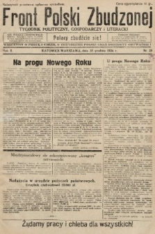 Front Polski Zbudzonej : tygodnik polityczny, gospodarczy i literacki. 1934, nr 39