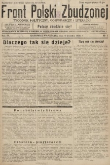 Front Polski Zbudzonej : tygodnik polityczny, gospodarczy i literacki. 1935, nr 1