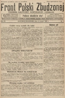 Front Polski Zbudzonej : tygodnik polityczny, gospodarczy i literacki. 1935, nr 8