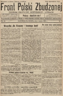Front Polski Zbudzonej : tygodnik polityczny, gospodarczy i literacki. 1935, nr 9