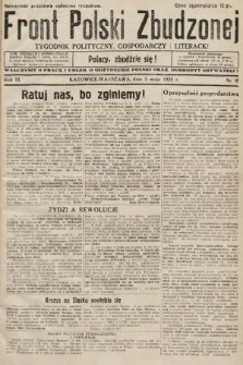 Front Polski Zbudzonej : tygodnik polityczny, gospodarczy i literacki. 1935, nr 18