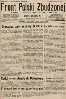 Front Polski Zbudzonej : tygodnik polityczny, gospodarczy i literacki. 1935, nr 19