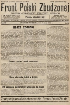 Front Polski Zbudzonej : tygodnik gospodarczy, społeczny i literacki. 1935, nr 20
