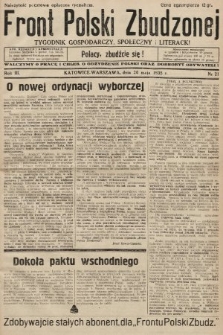 Front Polski Zbudzonej : tygodnik gospodarczy, społeczny i literacki. 1935, nr 21