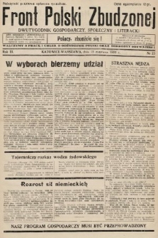 Front Polski Zbudzonej : dwutygodnik gospodarczy, społeczny i literacki. 1935, nr 23