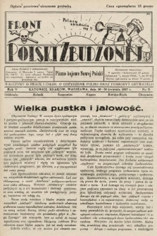 Front Polski Zbudzonej : pismo bojowe nowej Polski. 1937, nr 5