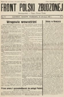 Front Polski Zbudzonej : dwutygodnik - pismo nowej Polski. 1938, nr 4