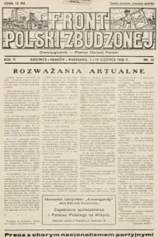 Front Polski Zbudzonej : dwutygodnik - pismo nowej Polski. 1938, nr 10