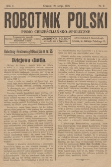 Robotnik Polski : pismo „Pismo Chrześcijańsko-Społeczne”. R. 5, 1928, nr 2