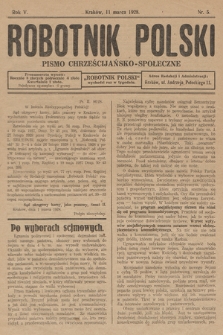Robotnik Polski : pismo „Pismo Chrześcijańsko-Społeczne”. R. 5, 1928, nr 5