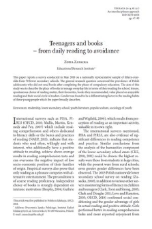 Teenagers and books – from daily reading to avoidance