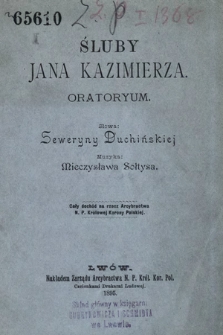 Śluby Jana Kazimierza : oratoryum