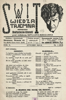 Świt : wiedza tajemna : miesięcznik okultystyczno-literacki. 1935, nr 1