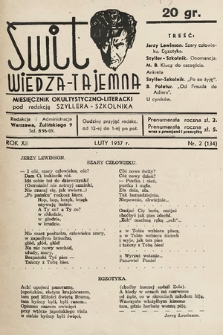 Świt : wiedza tajemna : miesięcznik okultystyczno-literacki. 1937, nr 2