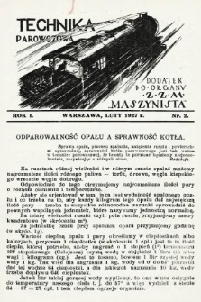 Technika Parowozowa : dodatek do organu Z.Z.M. „Maszynista”. 1927, nr 2