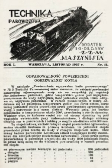 Technika Parowozowa : dodatek do organu Z.Z.M. „Maszynista”. 1927, nr 11