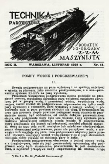 Technika Parowozowa : dodatek do organu Z.Z.M. „Maszynista”. 1928, nr 11