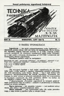 Technika Parowozowa : dodatek do organu Z.Z.M. „Maszynista”. 1929, nr 3