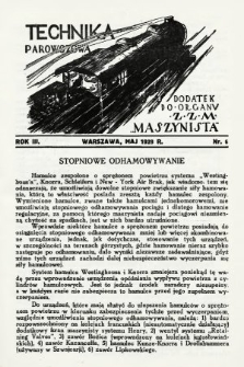 Technika Parowozowa : dodatek do organu Z.Z.M. „Maszynista”. 1929, nr 6
