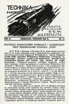 Technika Parowozowa : dodatek do organu Z.Z.M. „Maszynista”. 1929, nr 10