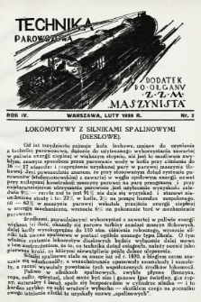 Technika Parowozowa : dodatek do organu Z.Z.M. „Maszynista”. 1930, nr 2