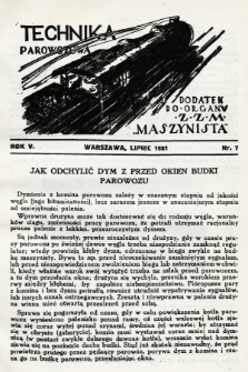 Technika Parowozowa : dodatek do organu Z.Z.M. „Maszynista”. 1931, nr 7