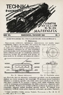 Technika Parowozowa : dodatek do organu Z.Z.M. „Maszynista”. 1933, nr 4